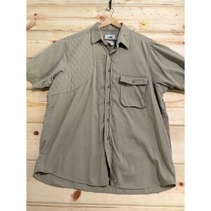 Duxbak Original Men LG Tan Quilted Shooting Patch Short Sleeve Button Down Shirt
